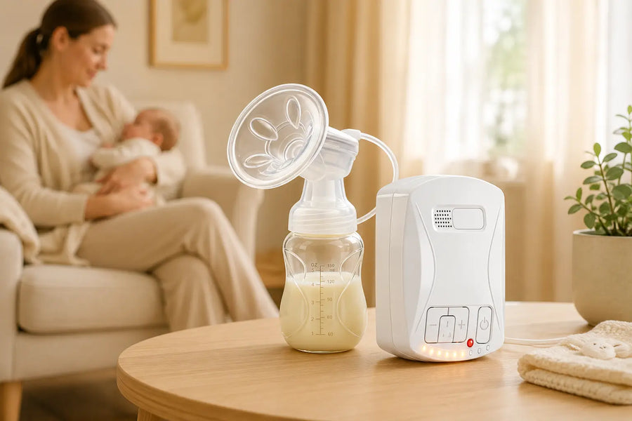 Electric breast pump in a warm home setting