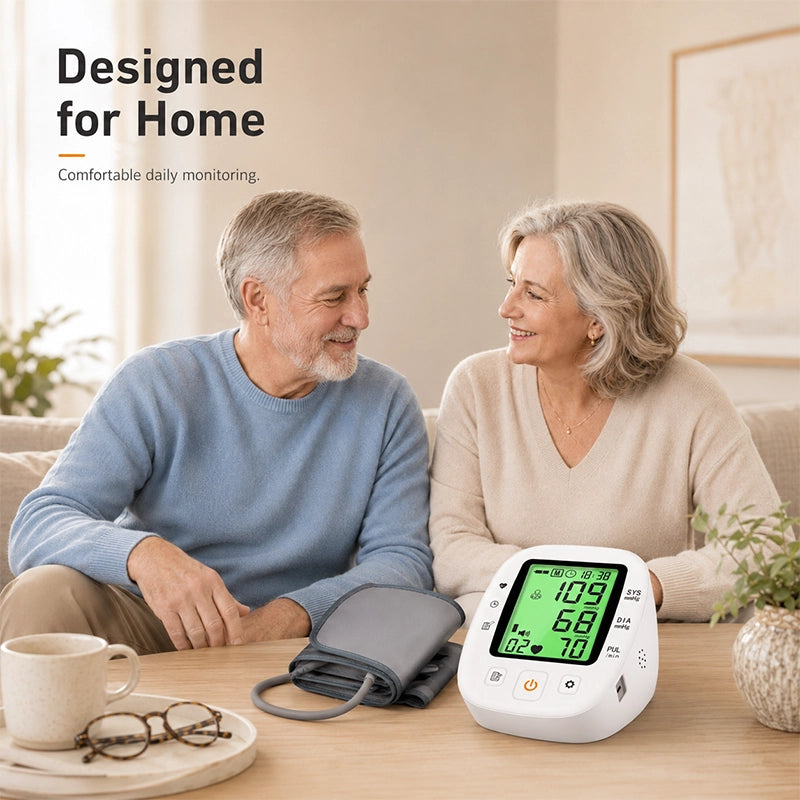 Ningbosc BA-F01 Upper Arm Blood Pressure Monitor with Large Backlit Display, Voice Guidance & Dual-User Memory
