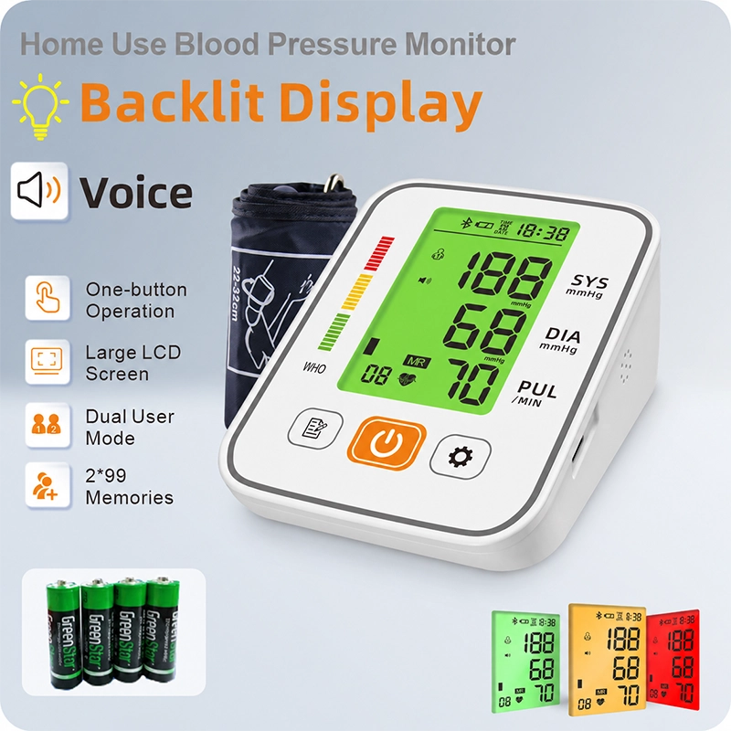 Ningbosc BA-C01 Upper Arm Blood Pressure Monitor – Large Display, Dual-User Memory & One-Touch Operation