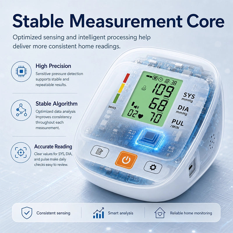 Ningbosc BA-F02 Upper Arm Blood Pressure Monitor with Large Display, Dual-User Memory & Voice Guidance