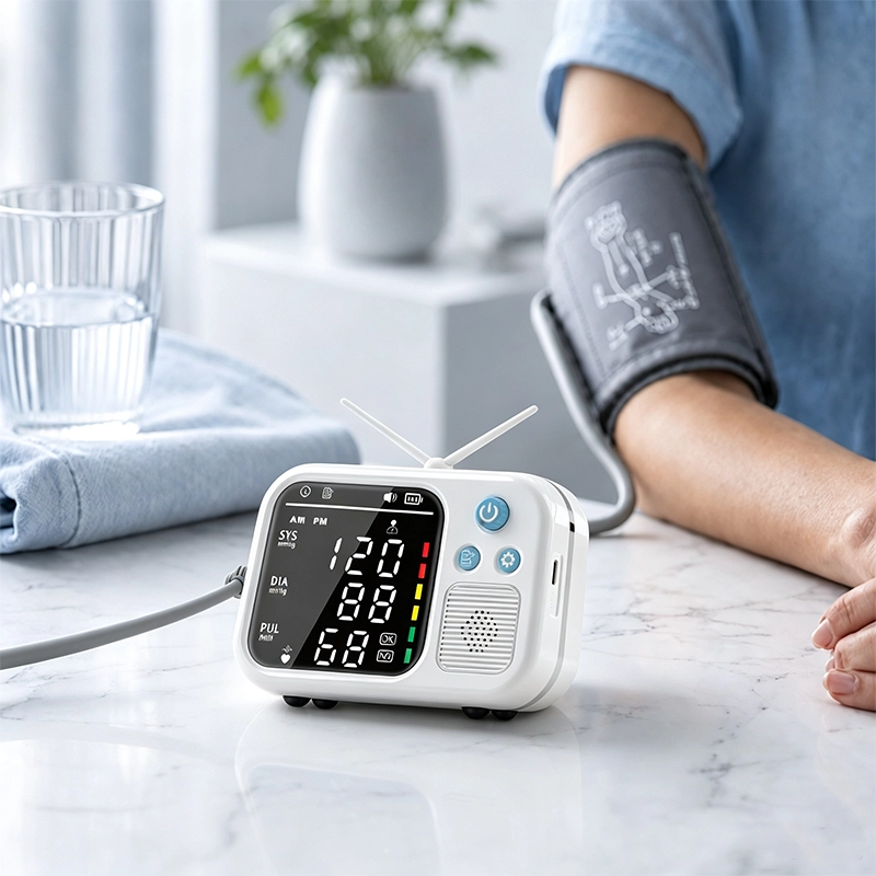 BA-K31 Retro TV Blood Pressure Monitor & Digital Clock