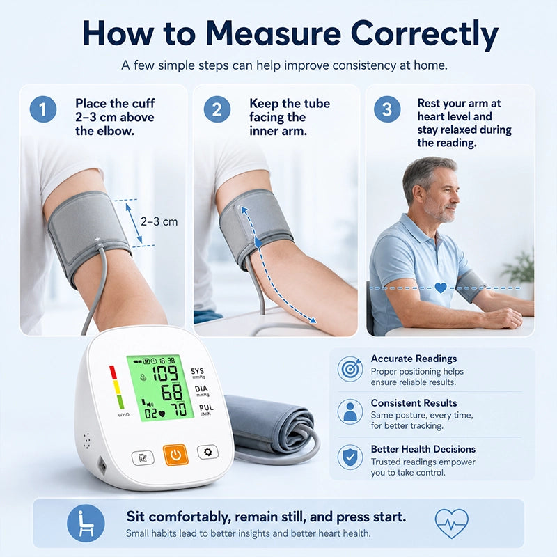 Ningbosc BA-F02 Upper Arm Blood Pressure Monitor with Large Display, Dual-User Memory & Voice Guidance