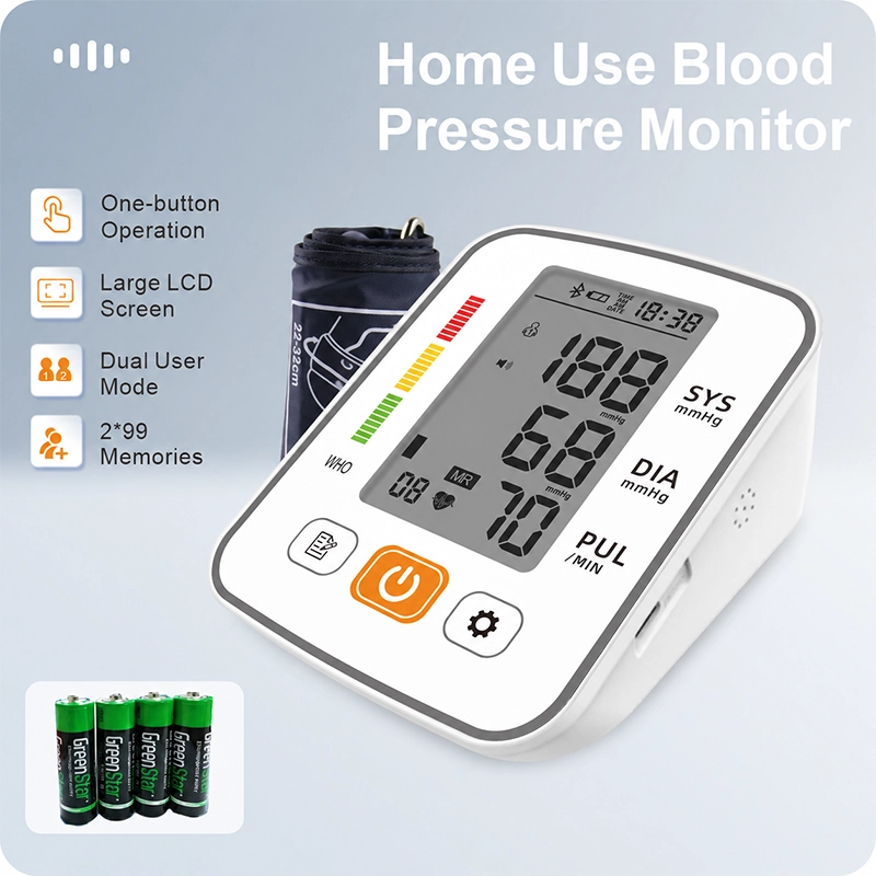 Ningbosc BA-C01 Upper Arm Blood Pressure Monitor – Large Display, Dual-User Memory & One-Touch Operation