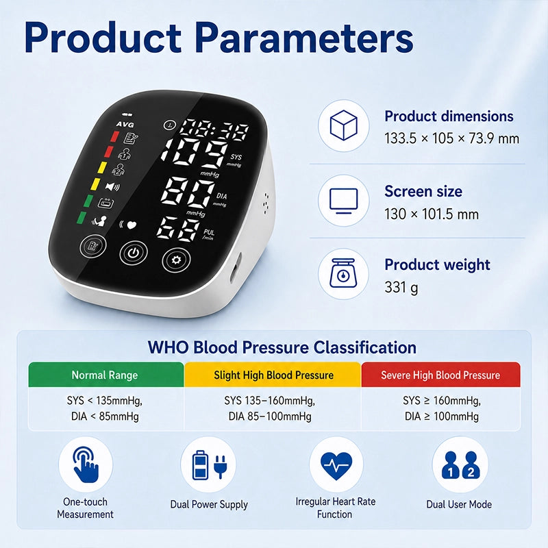 Ningbosc BA-F31 Upper Arm Blood Pressure Monitor with Large High-Contrast Display & Dual-User Memory