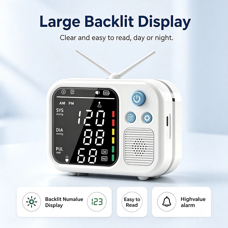 BA-K31 Retro TV Blood Pressure Monitor & Digital Clock