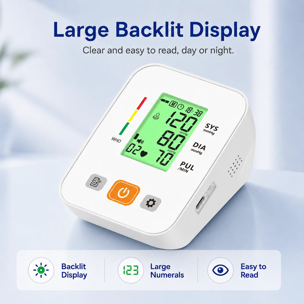 LP07D Large Screen Blood Pressure Monitor with 3-Color Display