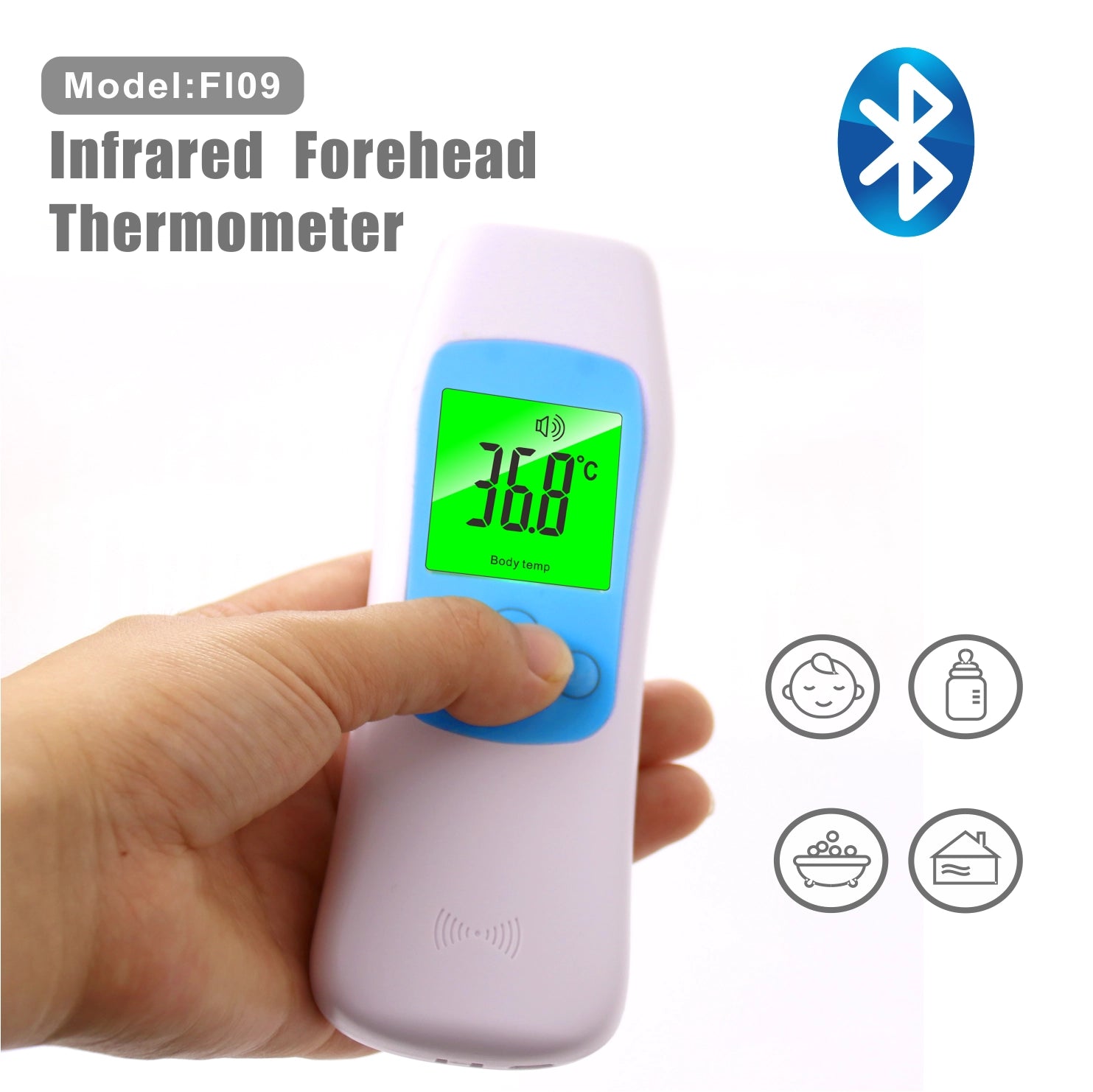 FI09 Smart Non-Contact Infrared Thermometer with Bluetooth & ID Card Recognition