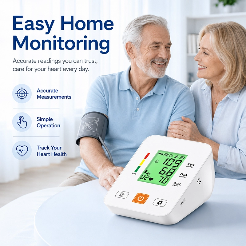 Ningbosc BA-E02 Upper Arm Blood Pressure Monitor with Large Display & Dual-User Memory