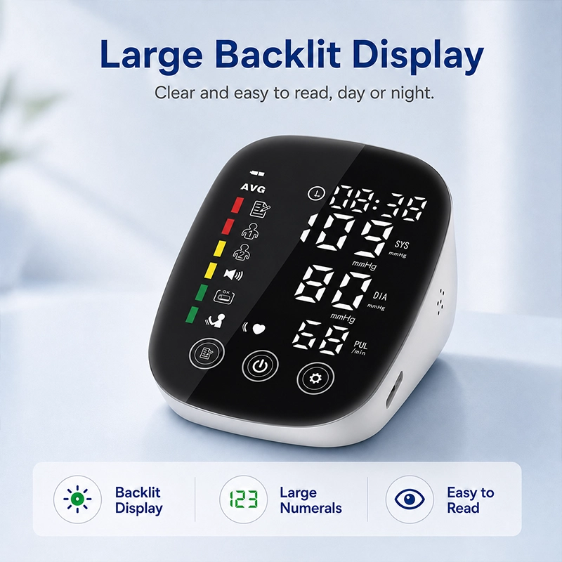 Ningbosc BA-F31 Upper Arm Blood Pressure Monitor with Large High-Contrast Display & Dual-User Memory