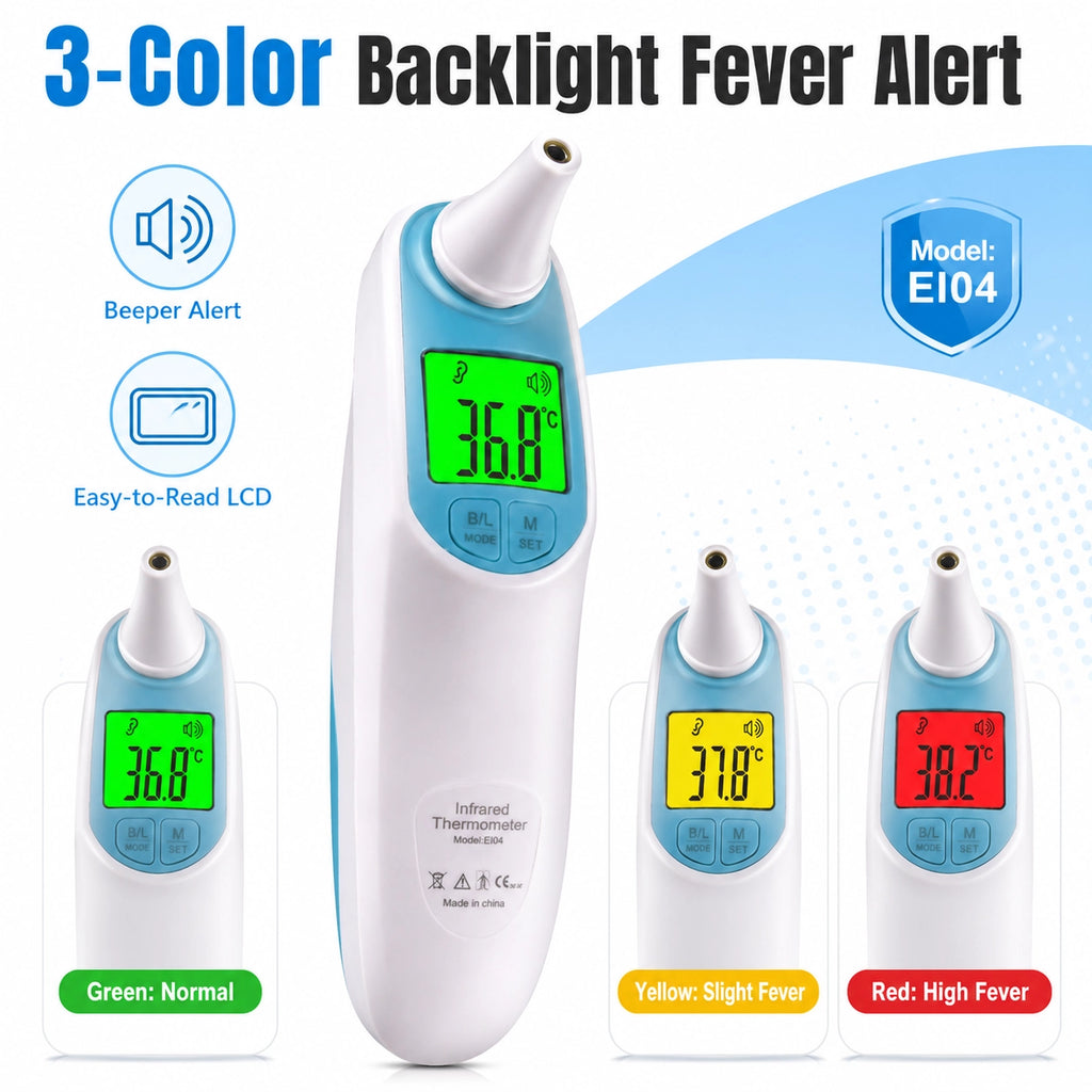 EI04 4-in-1 Digital Ear & Forehead Thermometer for Babies & Family