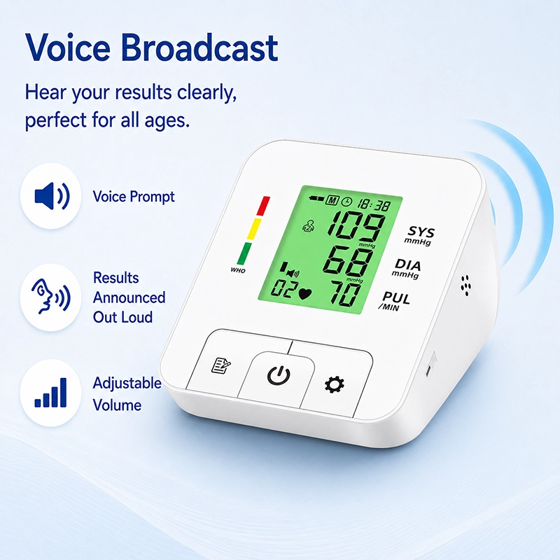 Ningbosc BA-E03 Upper Arm Blood Pressure Monitor with Large Display, Dual-User Memory & One-Touch Operation