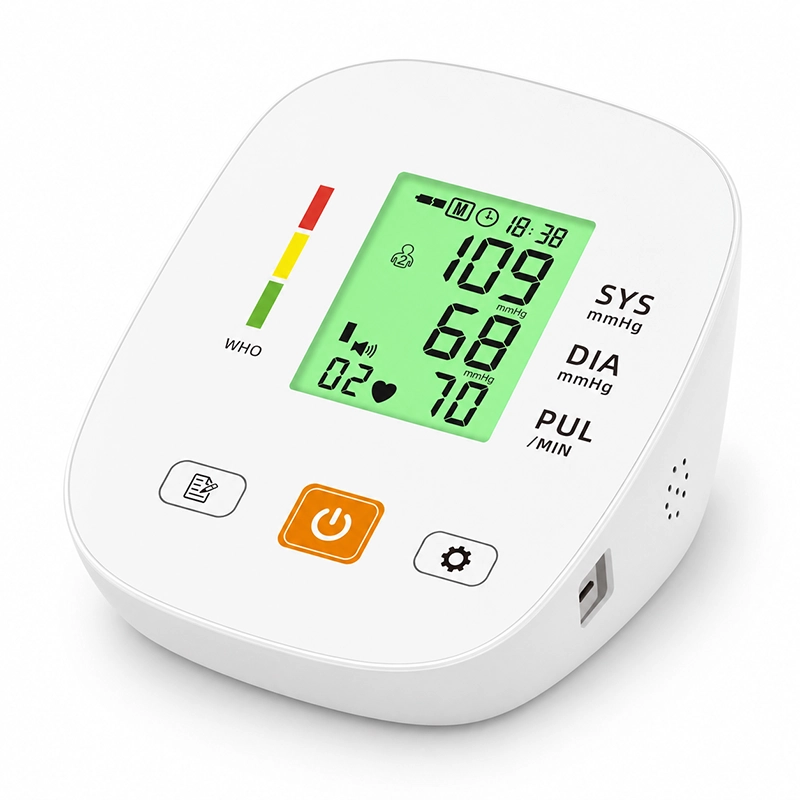 Ningbosc BA-F02 Upper Arm Blood Pressure Monitor with Large Display, Dual-User Memory & Voice Guidance