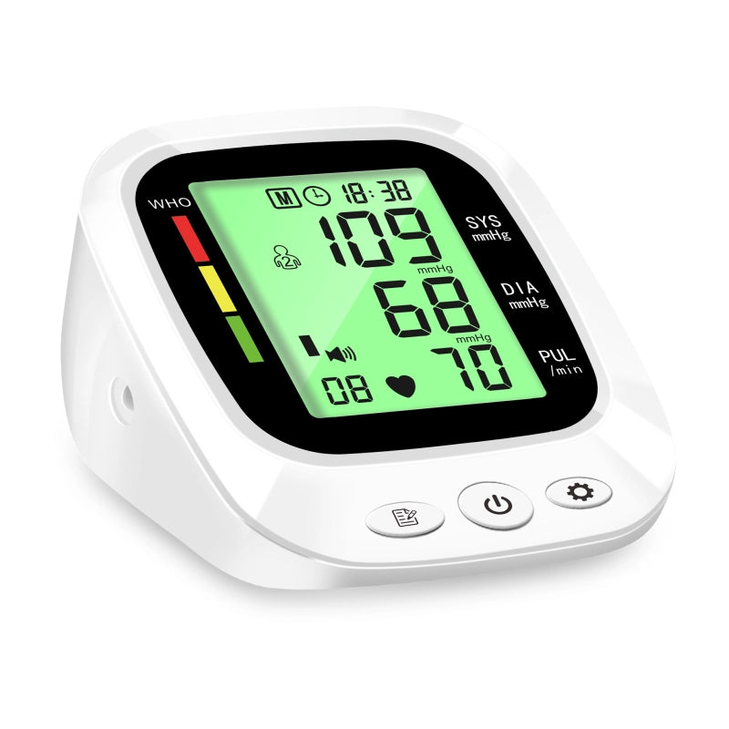 Ningbosc BA-G01 Upper Arm Blood Pressure Monitor with Large Color Display, Voice Guidance & Dual-User Memory