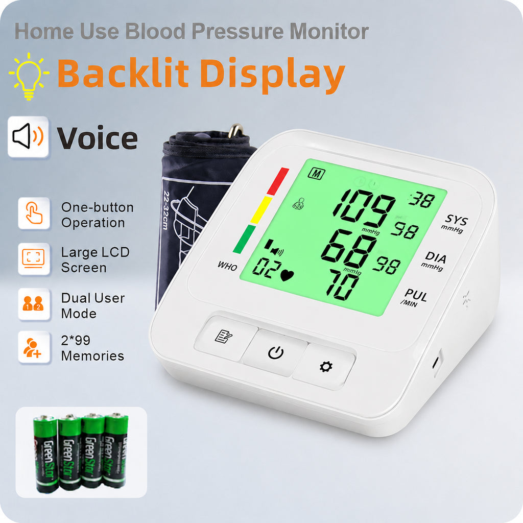 BA-J01 Extra Large Screen Blood Pressure Monitor with Voice Guide