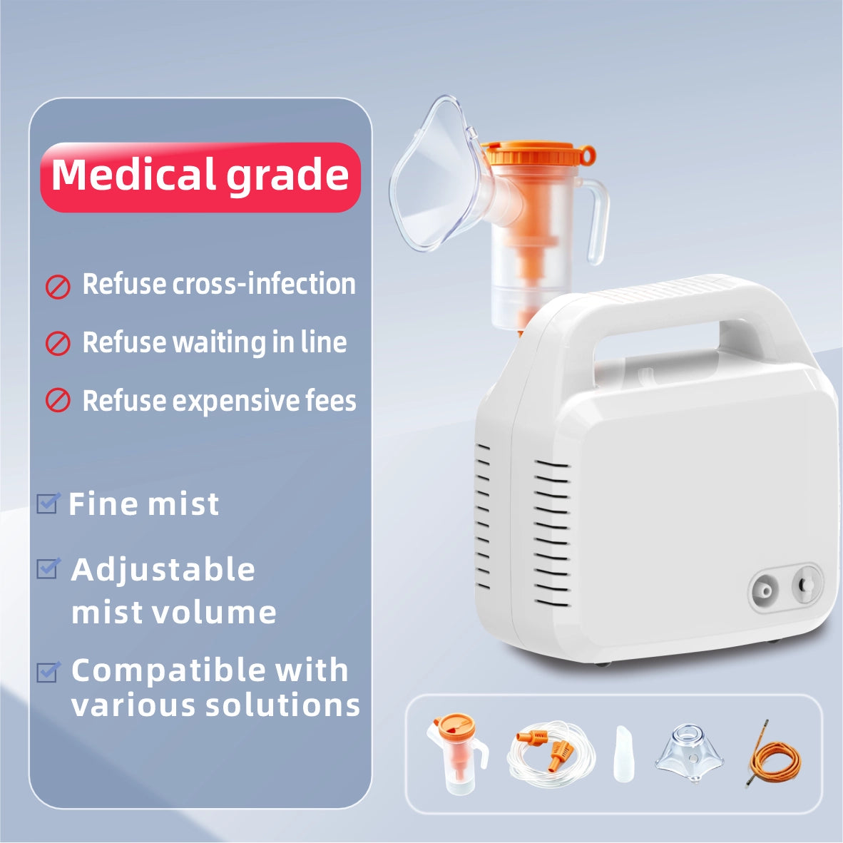 Ningbosc NA-C01 Medical Compressor Nebulizer - Easy Carry Handle