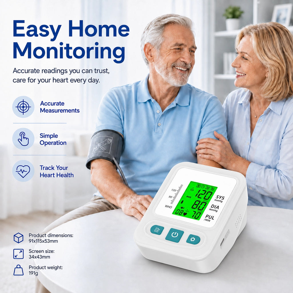 LP16C Automatic Upper Arm Blood Pressure Monitor with Voice Broadcast & Large Backlit Display