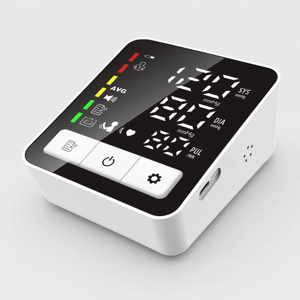 Ningbosc BA-E21 Upper Arm Blood Pressure Monitor with Large LED Display, Voice Broadcast & Dual-User Memory