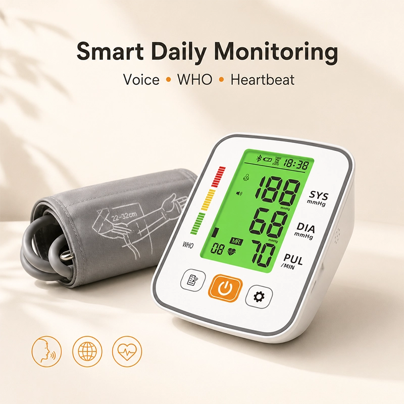 Ningbosc BA-C01 Upper Arm Blood Pressure Monitor – Large Display, Dual-User Memory & One-Touch Operation