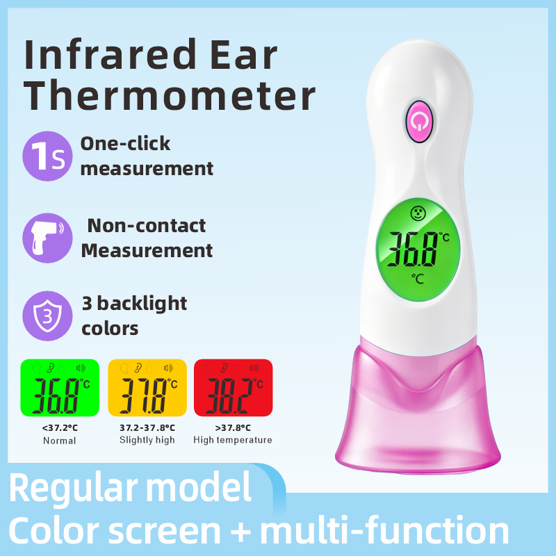 EI01 Digital Ear Thermometer for Babies & Family | 3-Color Backlight