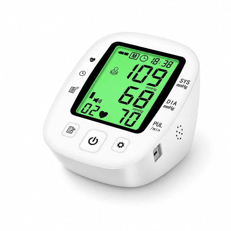 Ningbosc BA-F01 Upper Arm Blood Pressure Monitor with Large Backlit Display, Voice Guidance & Dual-User Memory