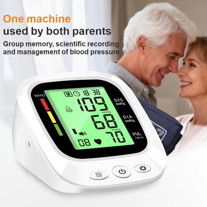 Ningbosc BA-G01 Upper Arm Blood Pressure Monitor with Large Color Display, Voice Guidance & Dual-User Memory