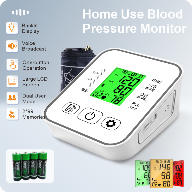 Ningbosc™ Smart Upper Arm Blood Pressure Monitor - Large Color Display & Voice Guide
