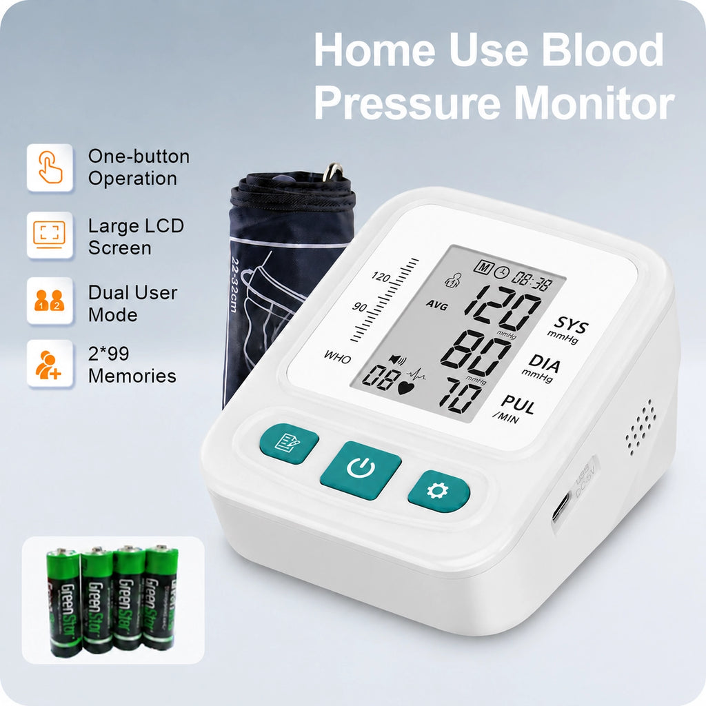 LP16C Automatic Upper Arm Blood Pressure Monitor with Voice Broadcast & Large Backlit Display
