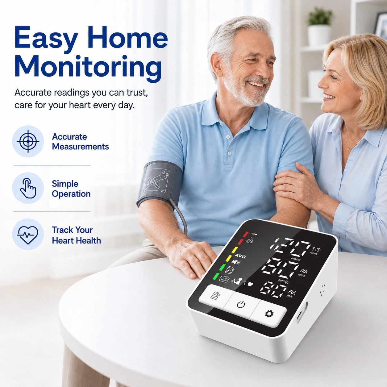 Ningbosc BA-E21 Upper Arm Blood Pressure Monitor with Large LED Display, Voice Broadcast & Dual-User Memory