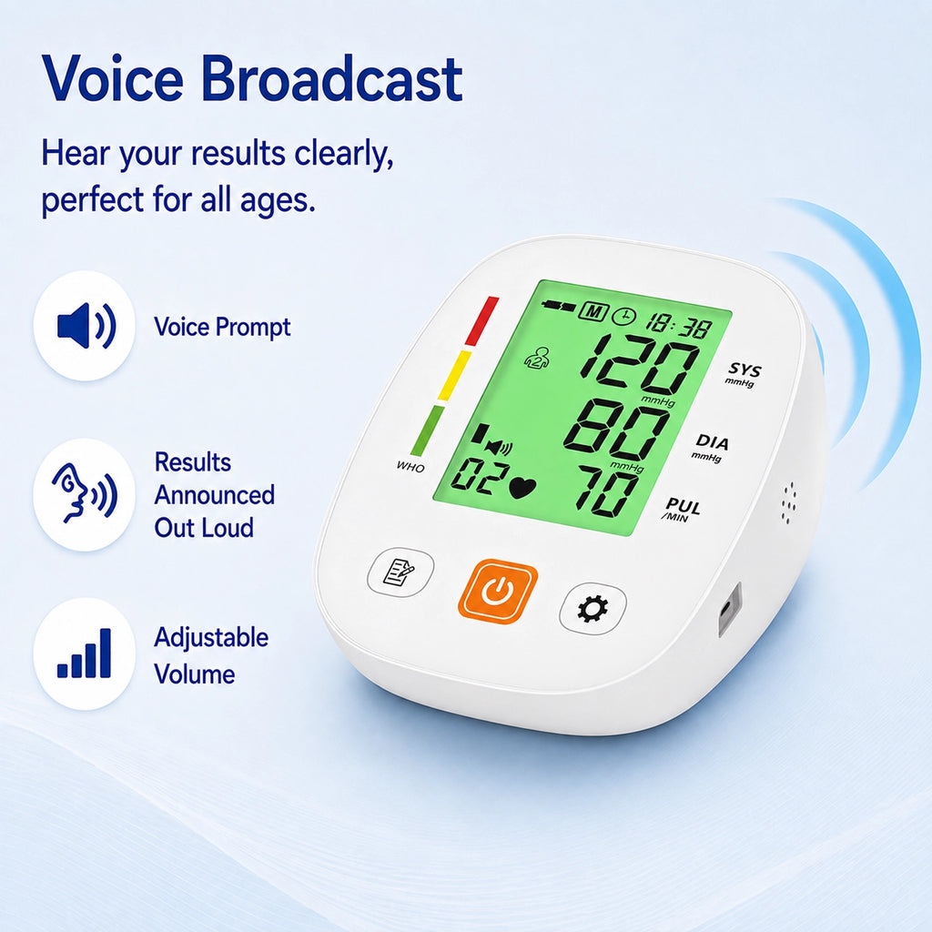 BA-F03 Automatic Blood Pressure Monitor with 3-Color Backlight