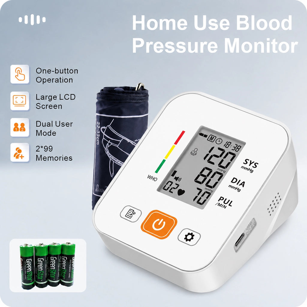 LP07C Ultra-Portable Blood Pressure Monitor with 3-Color Backlight
