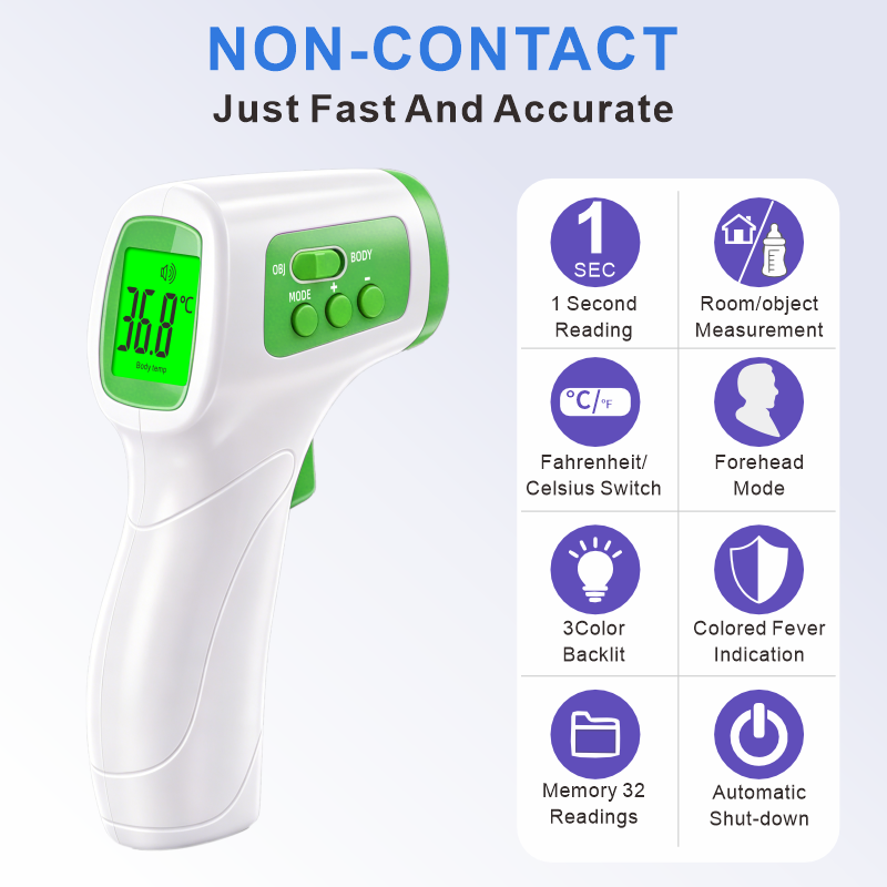 FI05 Smart Touchless Baby Thermometer - 1s Fast Reading & Fever Alarm