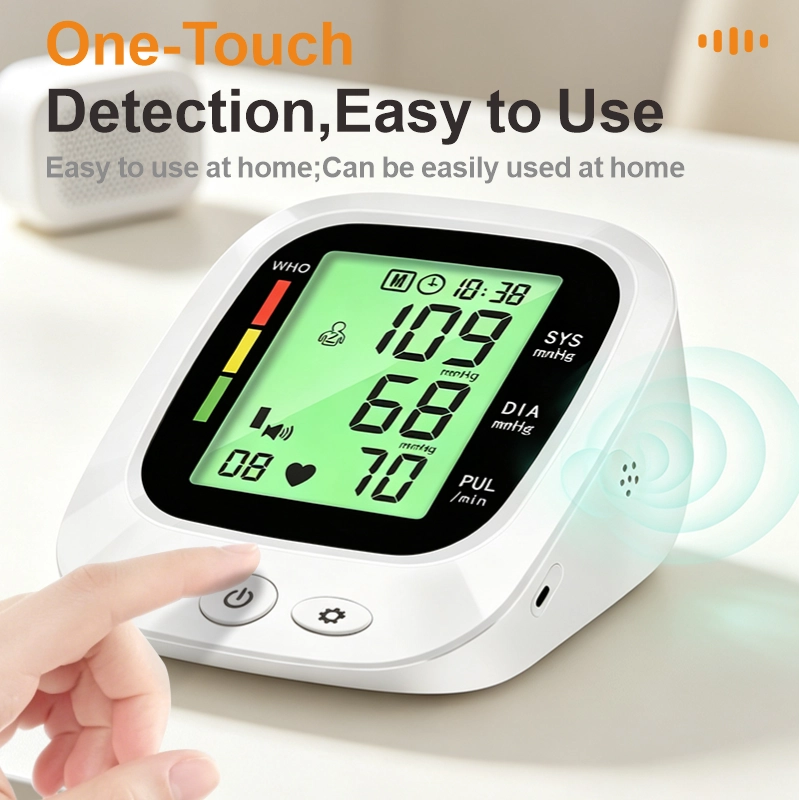 Ningbosc BA-G01 Upper Arm Blood Pressure Monitor with Large Color Display, Voice Guidance & Dual-User Memory