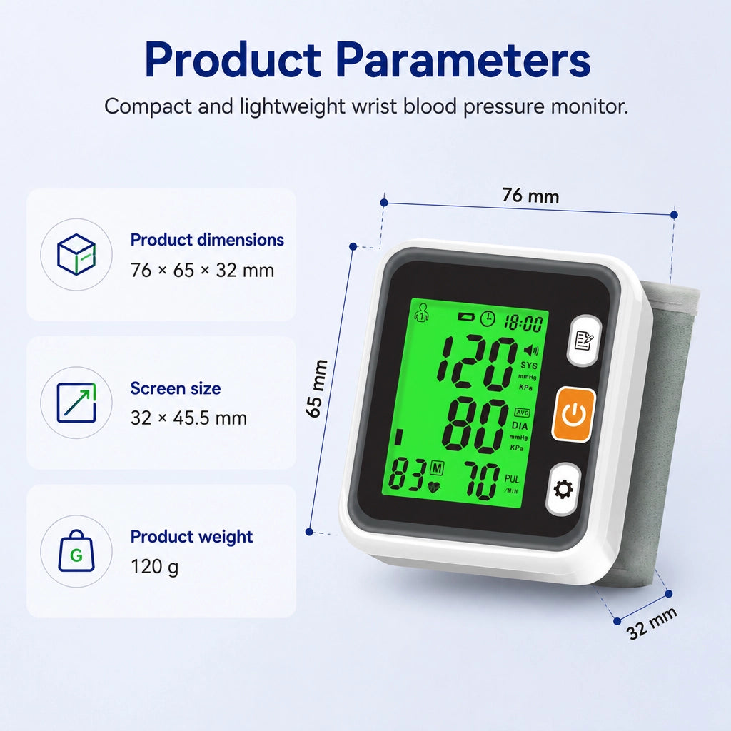 Ningbosc BB-D10 Wrist Blood Pressure Monitor with 3-Color Backlight