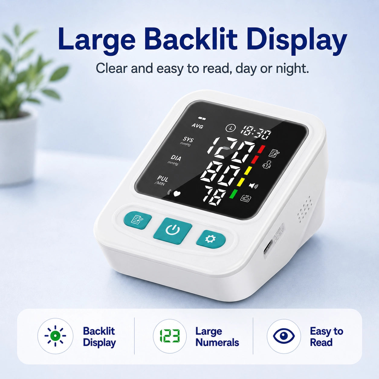 LP16B High-Contrast Screen Blood Pressure Monitor