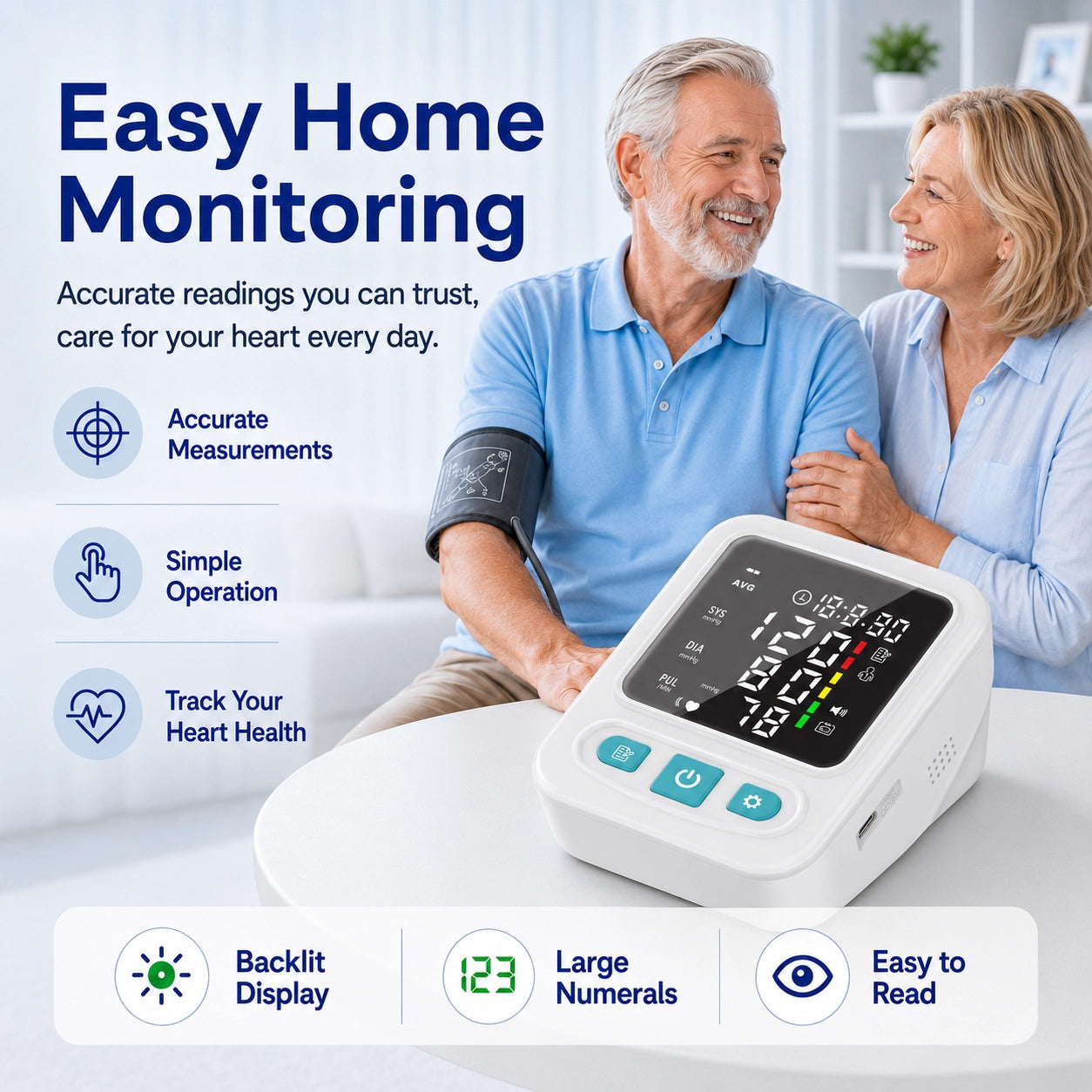 LP16B High-Contrast Screen Blood Pressure Monitor