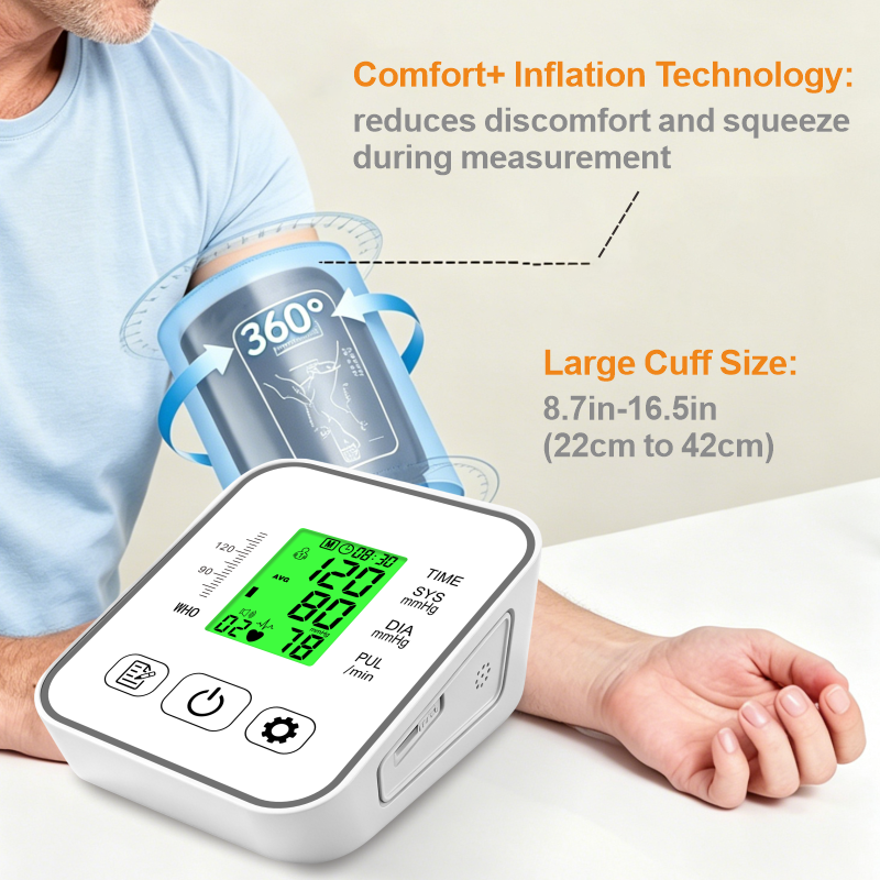 Ningbosc™ Smart Upper Arm Blood Pressure Monitor - Large Color Display & Voice Guide