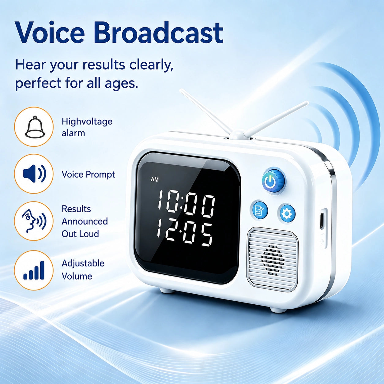 BA-K31 Retro TV Blood Pressure Monitor & Digital Clock