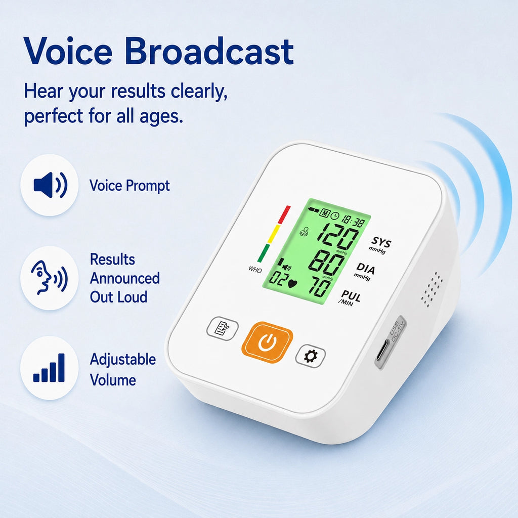 LP07C Ultra-Portable Blood Pressure Monitor with 3-Color Backlight