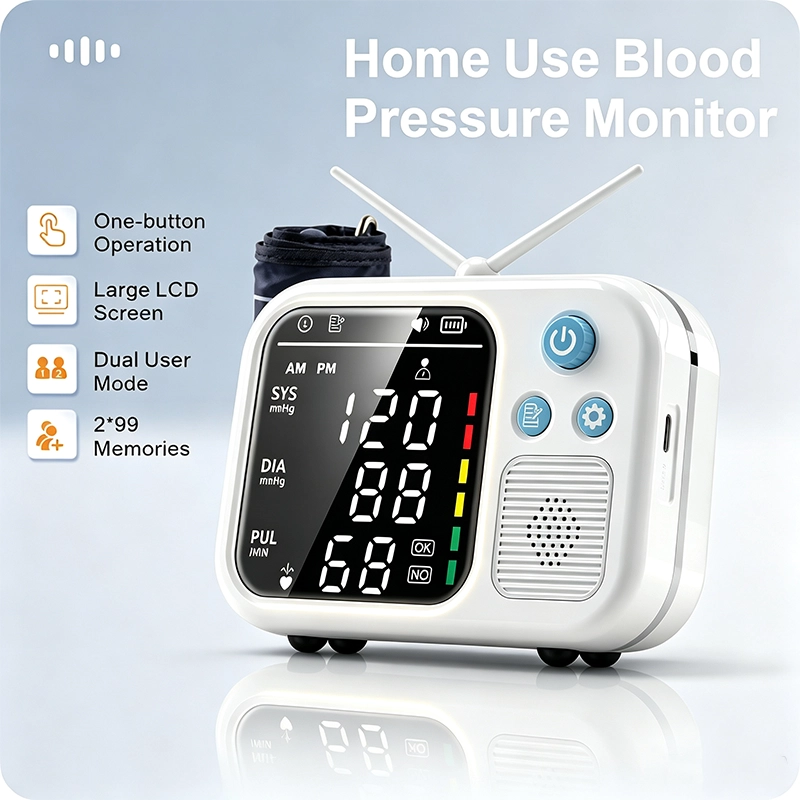 BA-K31 Retro TV Blood Pressure Monitor & Digital Clock