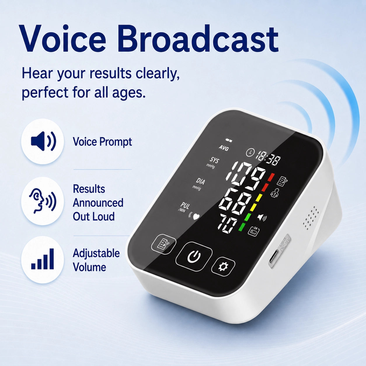 LP07B High-Contrast Screen Blood Pressure Monitor
