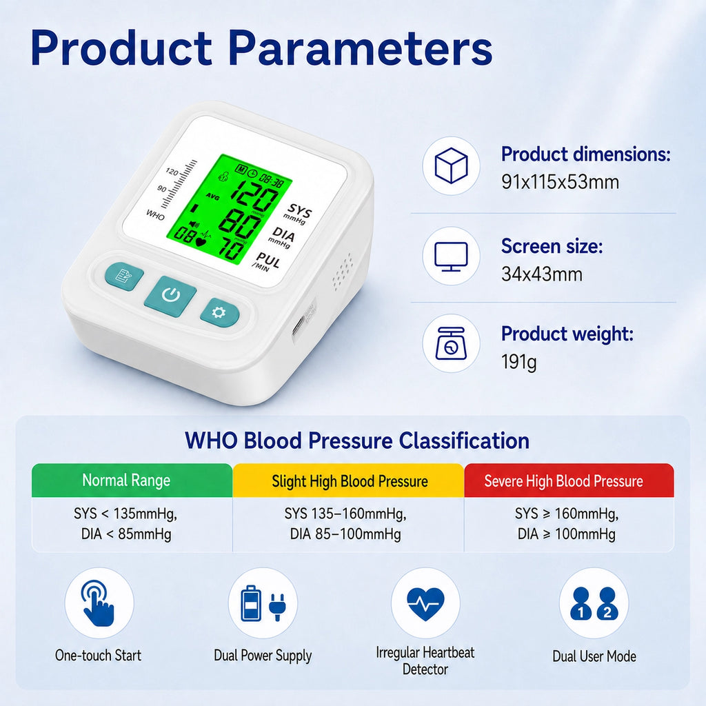 LP16C Automatic Upper Arm Blood Pressure Monitor with Voice Broadcast & Large Backlit Display