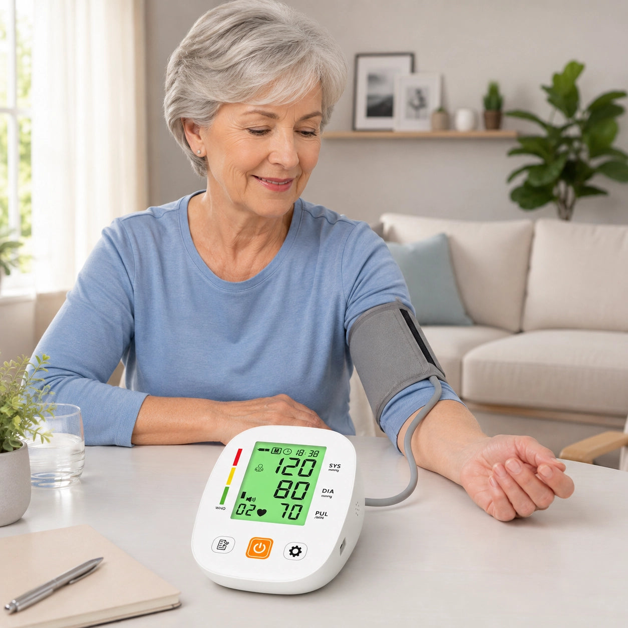 BA-F03 Automatic Blood Pressure Monitor with 3-Color Backlight