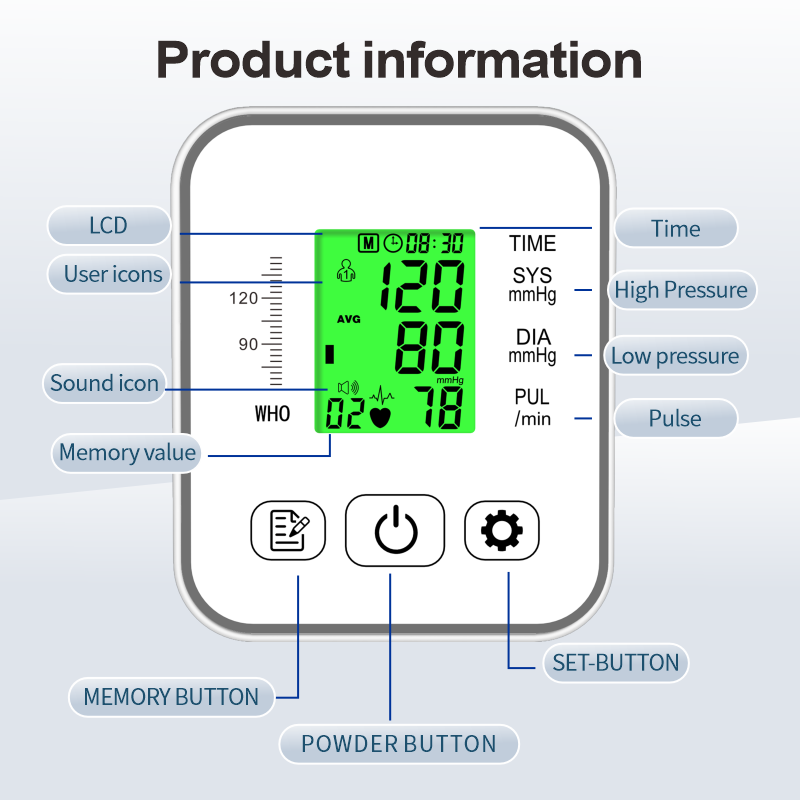 Ningbosc™ Smart Upper Arm Blood Pressure Monitor - Large Color Display & Voice Guide
