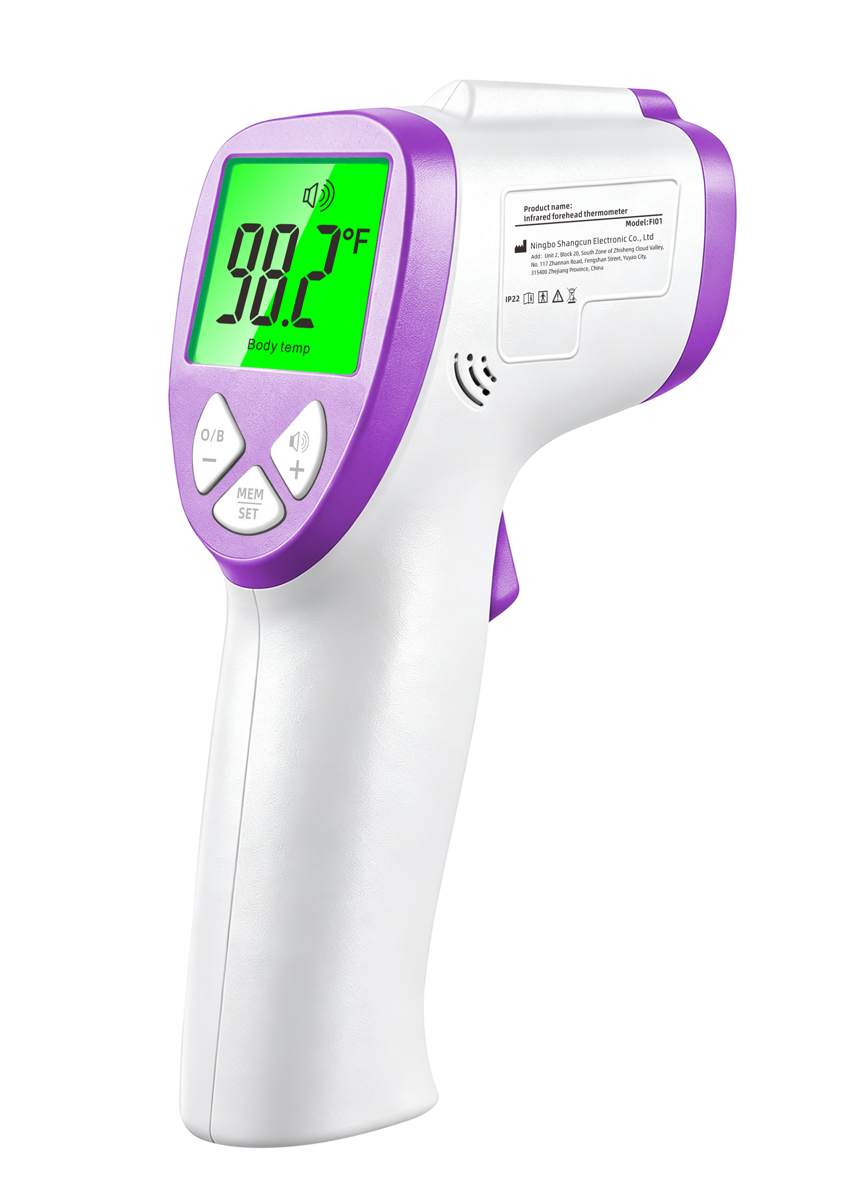Smart Touchless Baby Thermometer - 1s Silent Reading, 32 Memory & Tri-Color Alarm