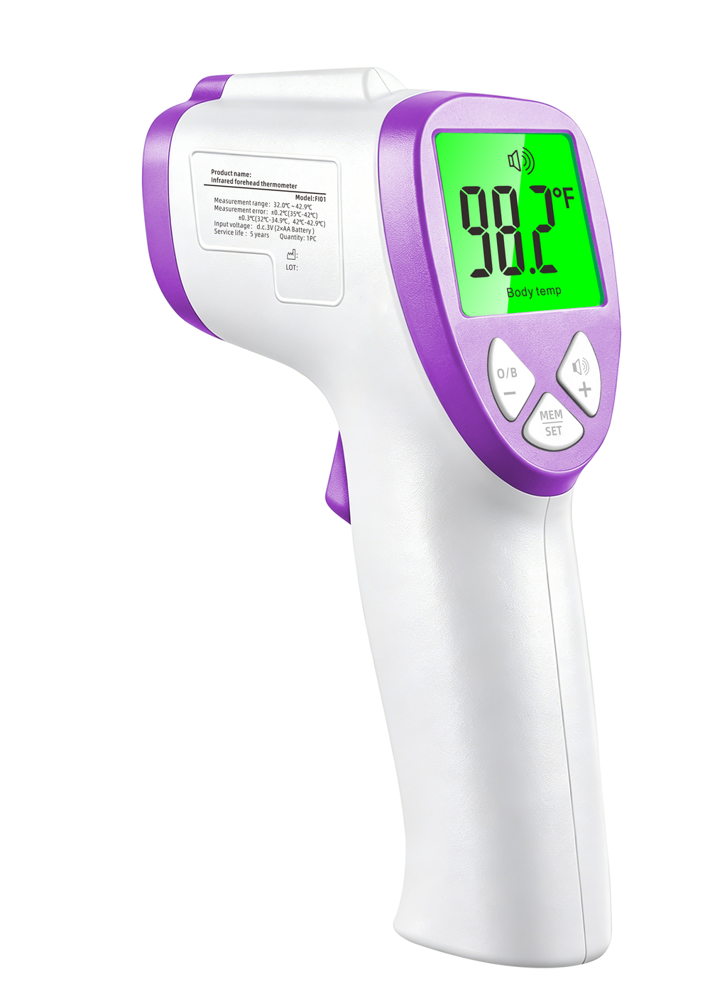 Smart Touchless Baby Thermometer - 1s Silent Reading, 32 Memory & Tri-Color Alarm