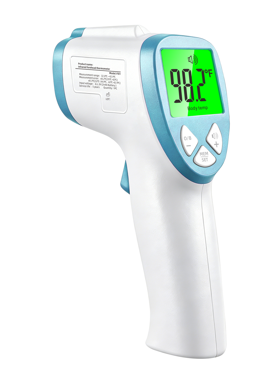 Smart Touchless Baby Thermometer - 1s Silent Reading, 32 Memory & Tri-Color Alarm
