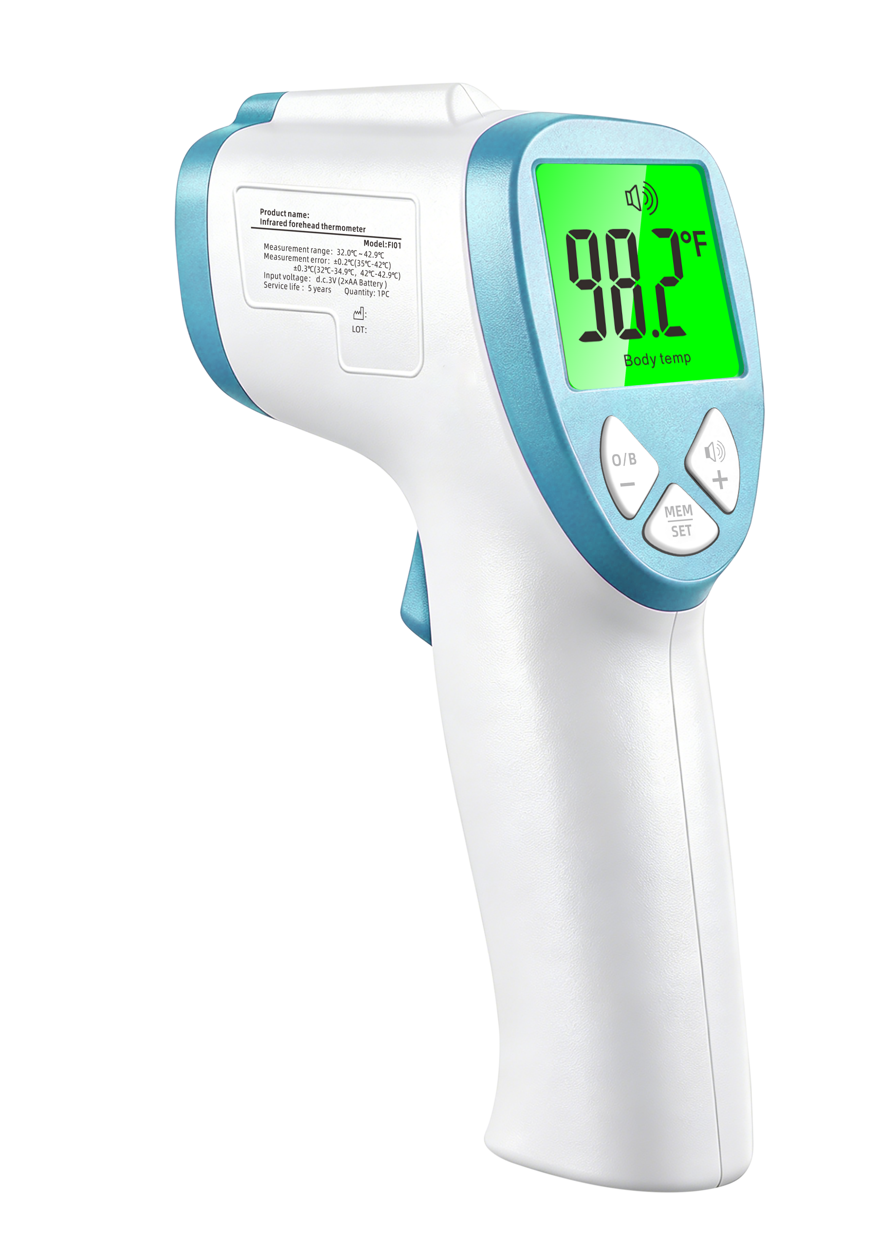 Smart Touchless Baby Thermometer - 1s Silent Reading, 32 Memory & Tri-Color Alarm