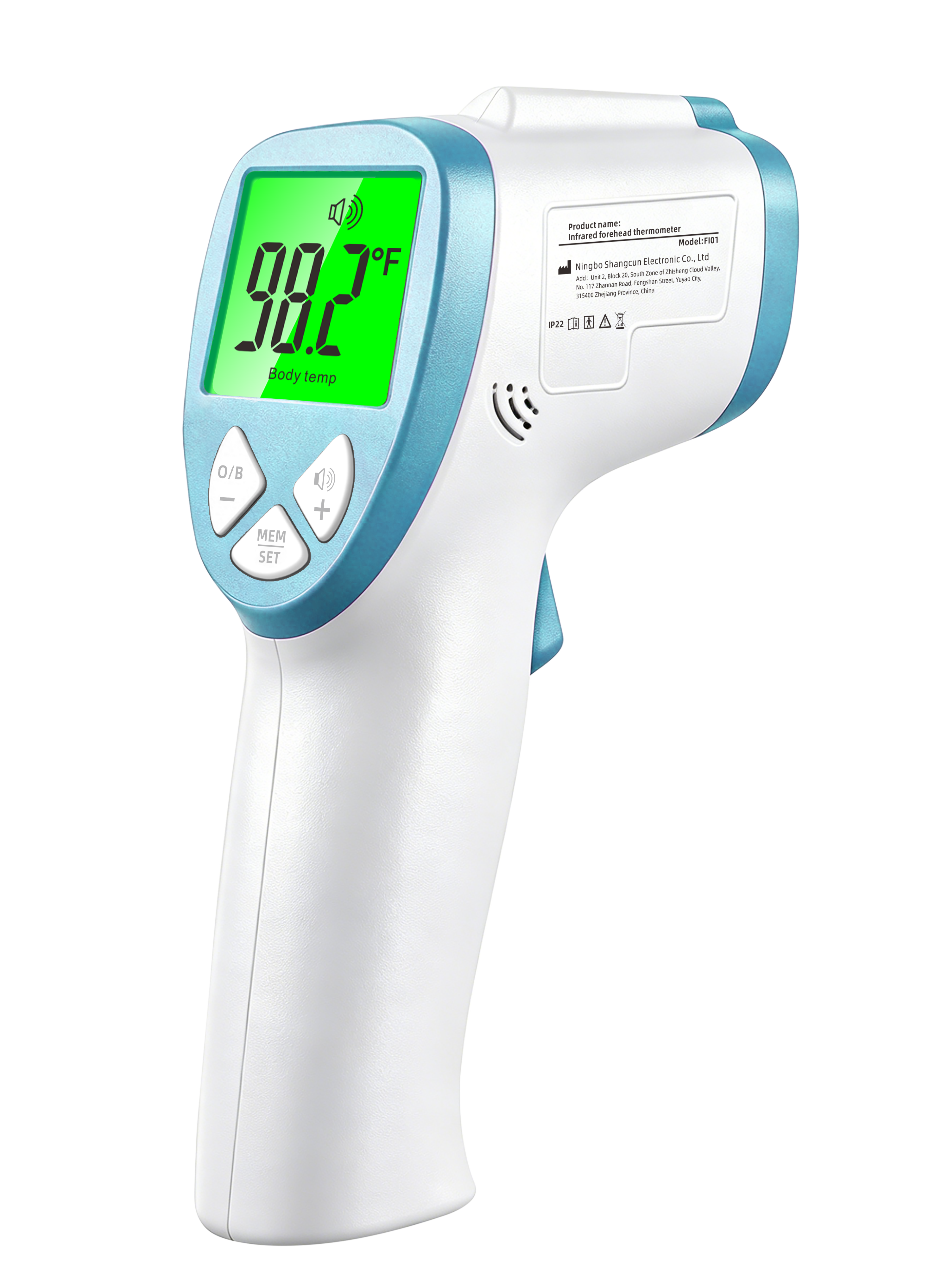 Smart Touchless Baby Thermometer - 1s Silent Reading, 32 Memory & Tri-Color Alarm
