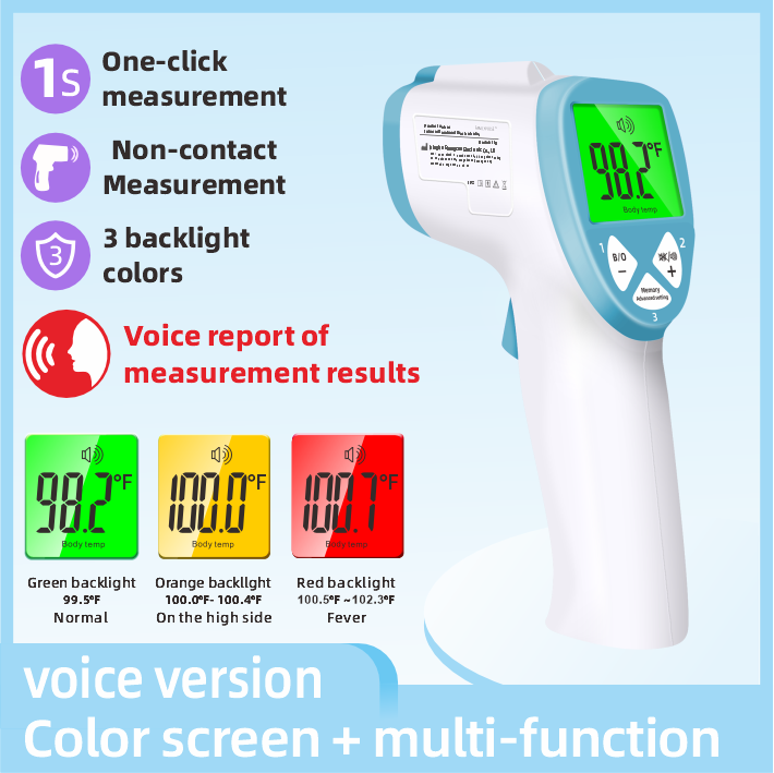 Smart Touchless Baby Thermometer - 1s Silent Reading, 32 Memory & Tri-Color Alarm