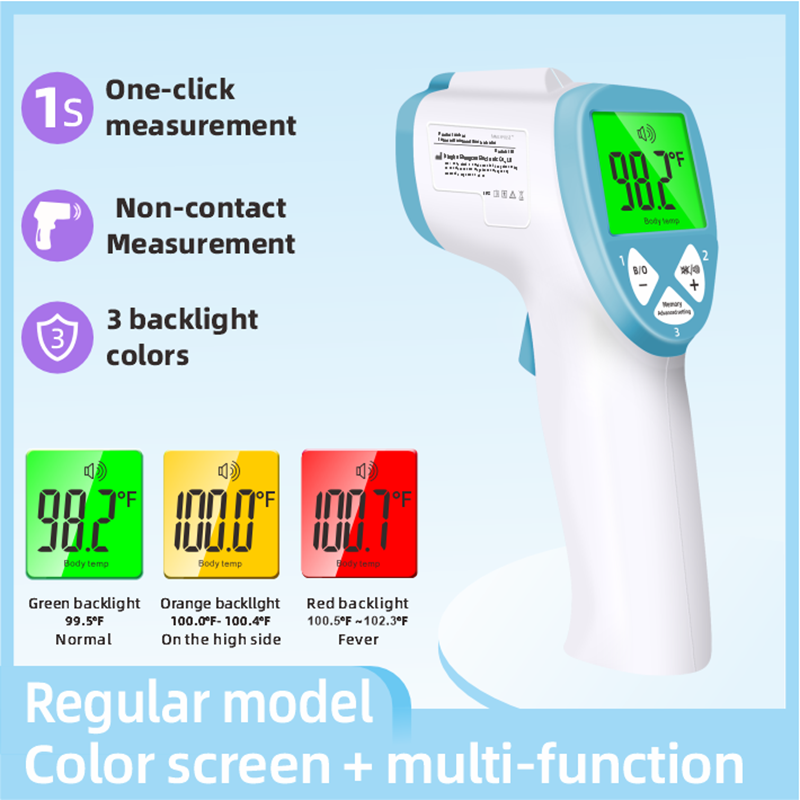 Smart Touchless Baby Thermometer - 1s Silent Reading, 32 Memory & Tri-Color Alarm